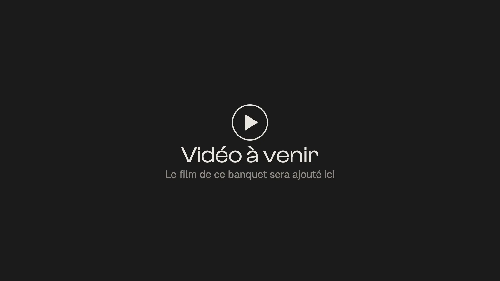 Vidéo à venir